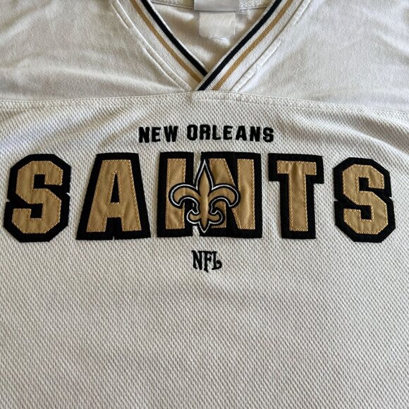 Vintage New Orleans Saints NFL Pullover Jersey Size XL V-Neck Long Sleeve - Picture 5 of 13